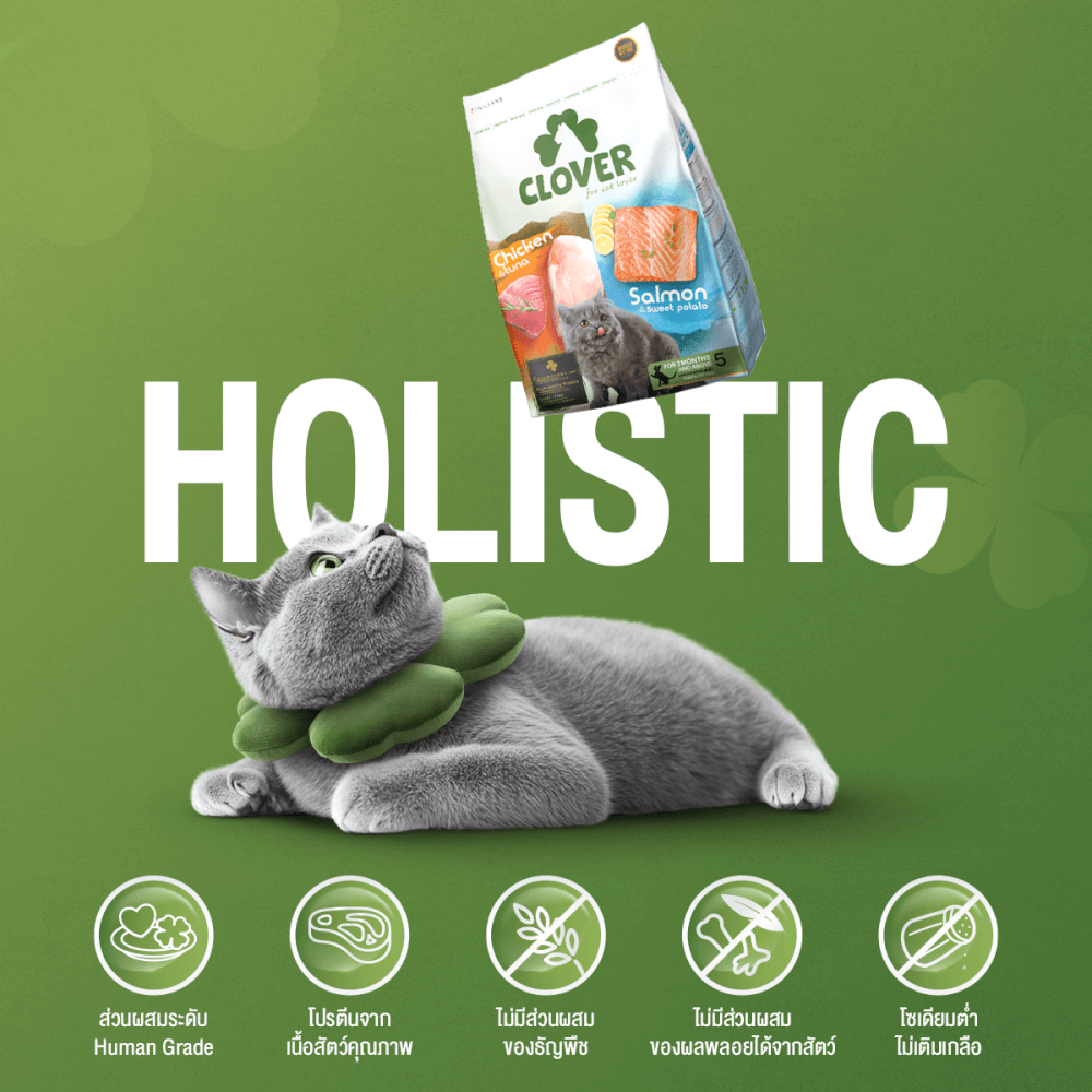 อาหารแมว CLOVER สูตร MIX BY YOU รสไก่กับทูน่า และแซลมอน เกรด HOLISTIC GRAIN-FREE โซเดียมต่ำ (1.5 KG)_9
